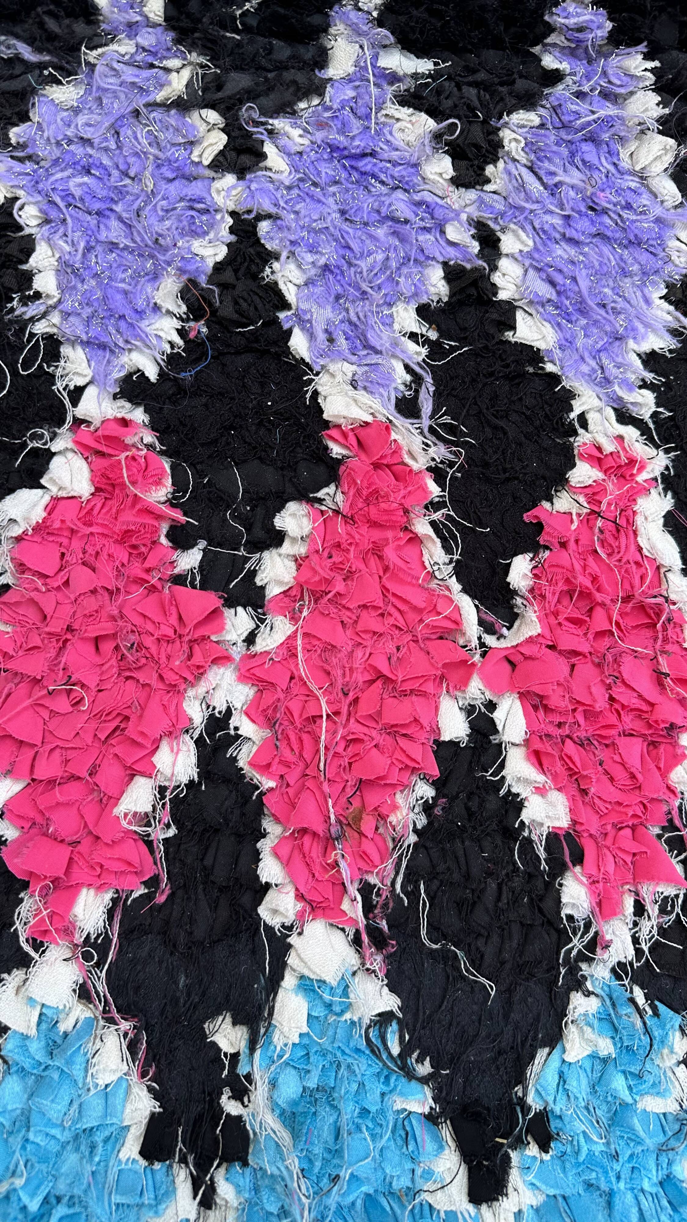 Colorful Boucherouite Berber rug - 120 x 162 cm