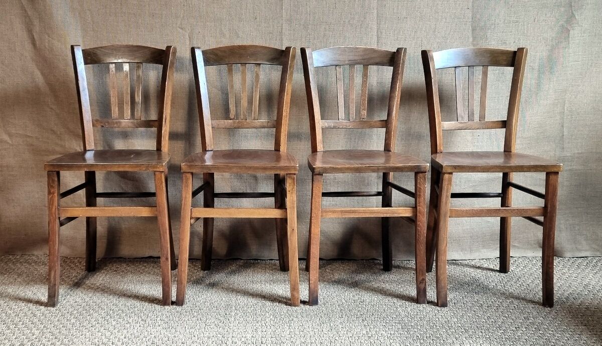 4 country bistro chairs 40s
