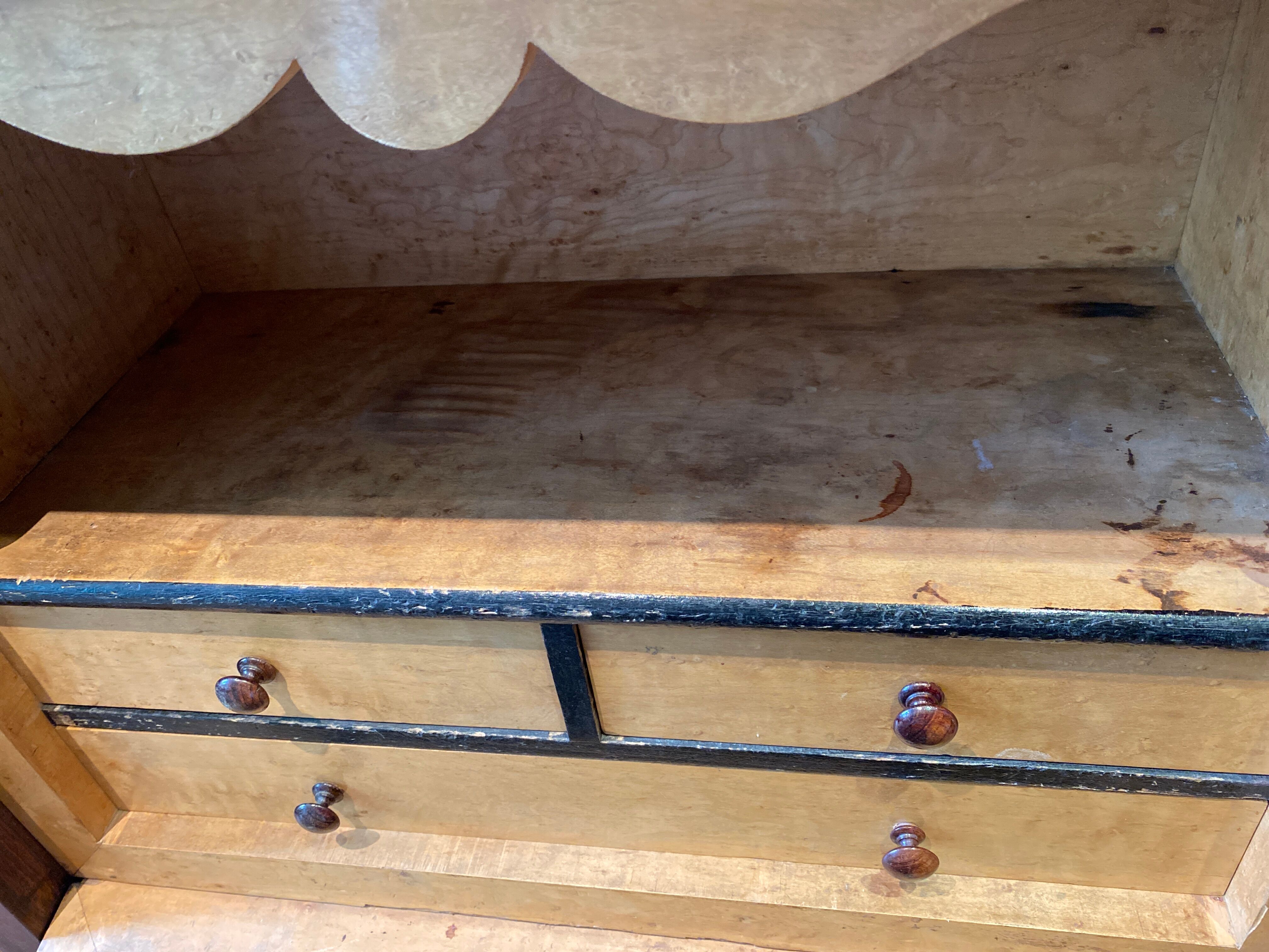 Secretary semainier in mahogany veneer