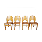 Rainer Daumiller pine wood dining chairs for Hirtshals Savvaerk  1980
