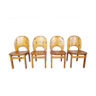 Rainer Daumiller pine wood dining chairs for Hirtshals Savvaerk  1980