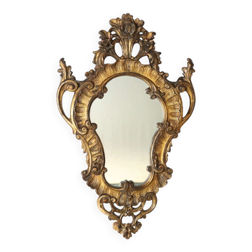 Miroir style rococo, décor tilleul doré, XXe siècle