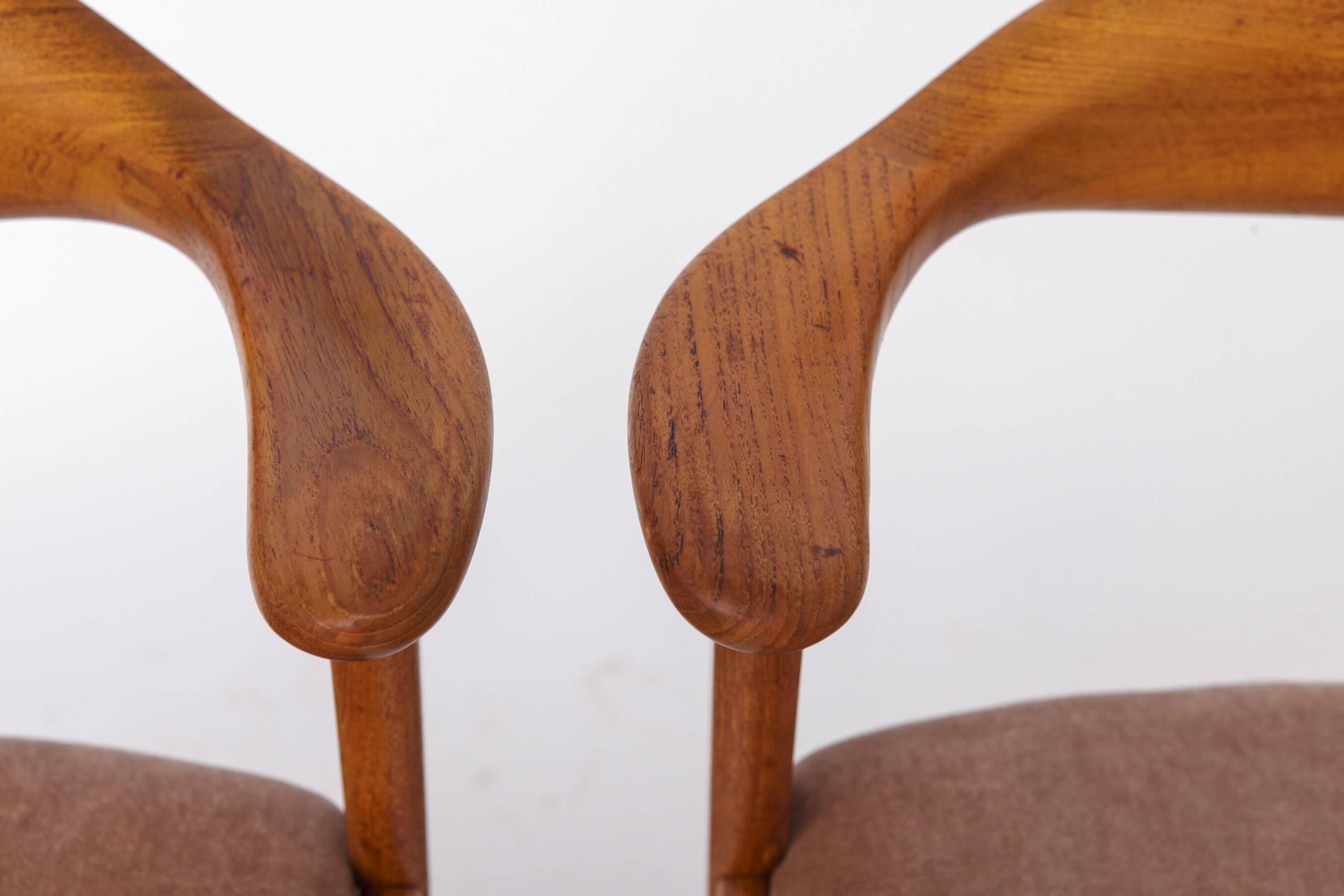 Set of 4 Erik Kirkegaard Chairs Model 49, Danish Mid Century 1960s Teak