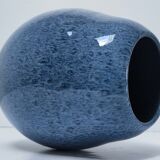 Blue design glazed ceramic vase Holland 90s