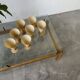 Table scandinave teck blond et verre 60