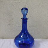 Vintage blue glass carafe