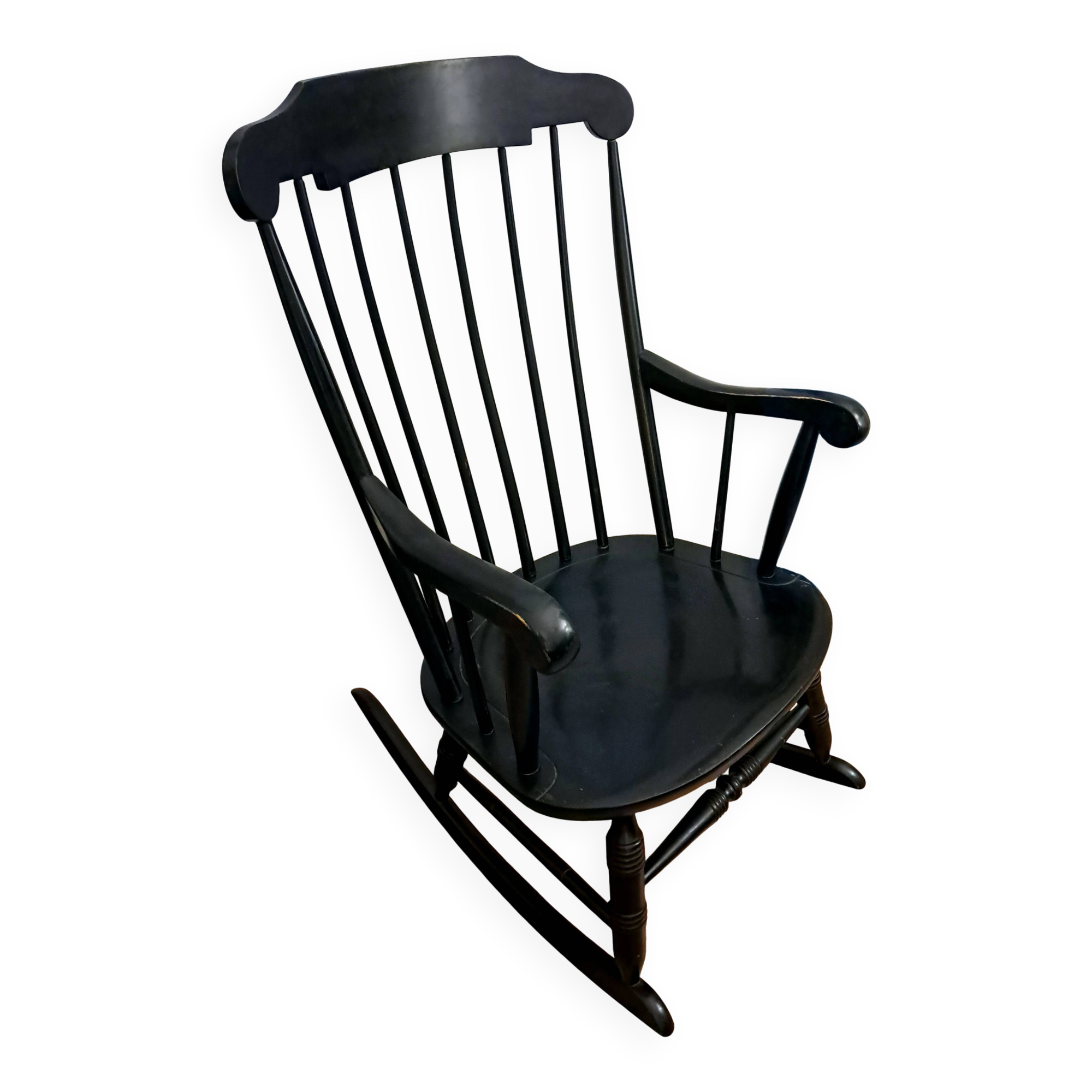 Black rocking chair/rocking seat Stol Kamnik Yugoslavia. 1960s