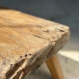 Small side table or stool in four-legged blond teak H:30 L43 l30