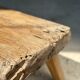 Petite table d'appoint ou tabouret en teck blond quadripode H:30 L43 l30