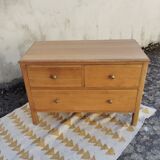 Petite commode anglaise chêne 3 tiroirs