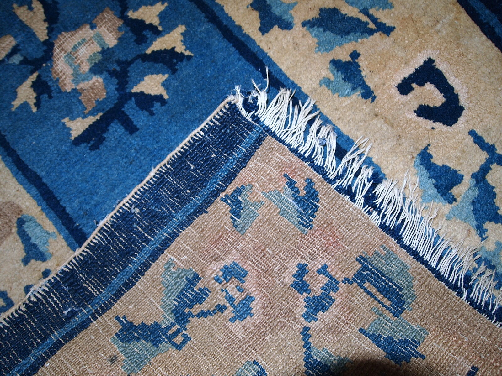 Former carpet Chinese Peking is 61cm x 112cm 1900 hand - 1C43