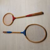 Vintage wooden badminton rackets