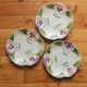3 plates in slurry "Pensées" Choisy-le-Roi, nineteenth century