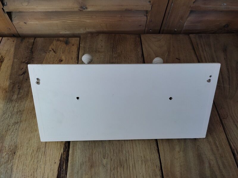 Coat rack wood patiné 2 hooks in metal deco vintage