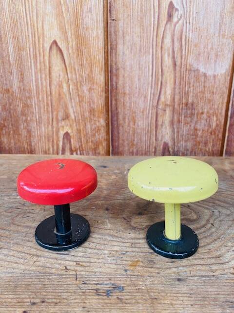 Vintage metal coat hooks duo