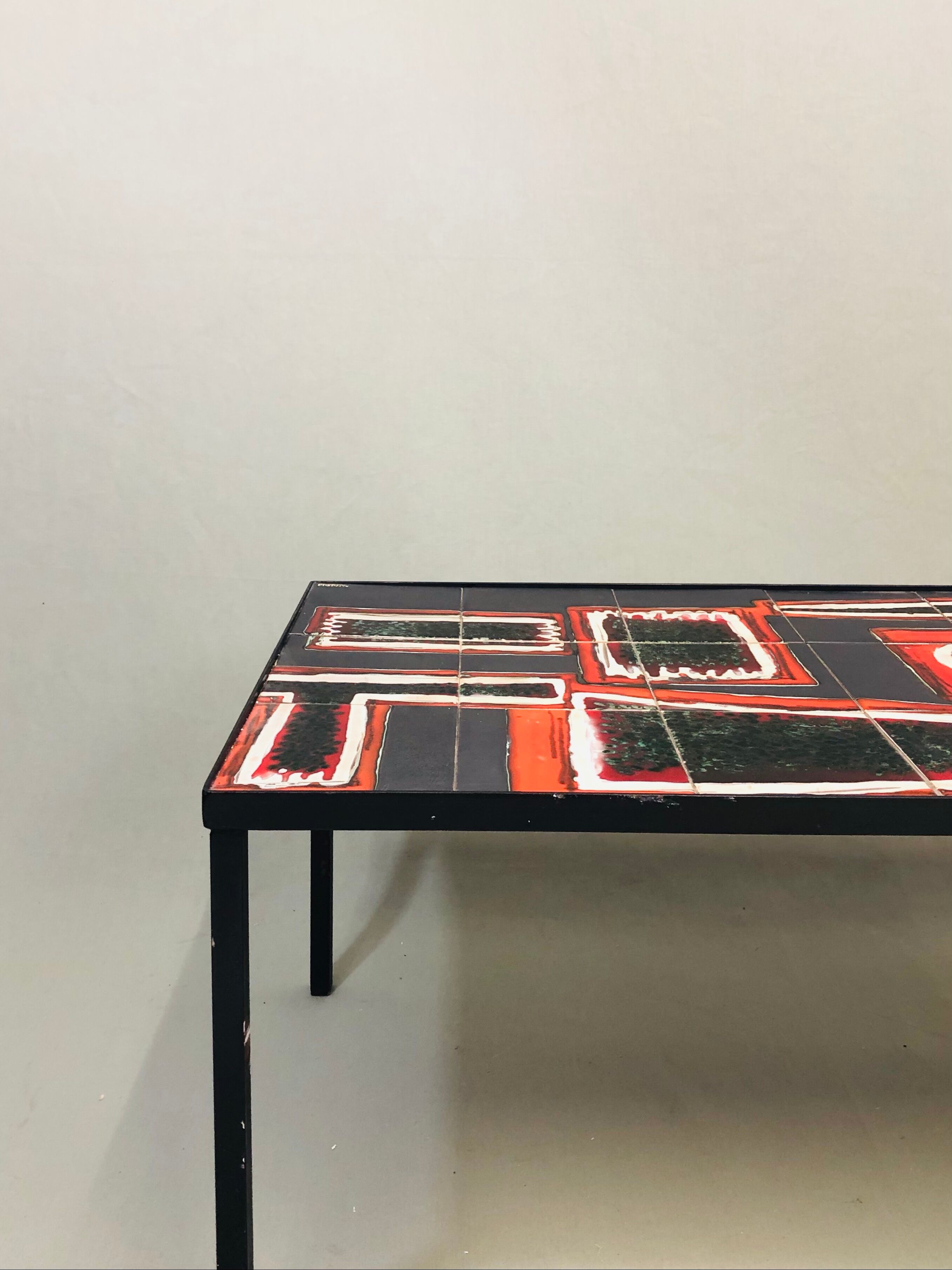 1950 coffee table with Jacolor Ceramics