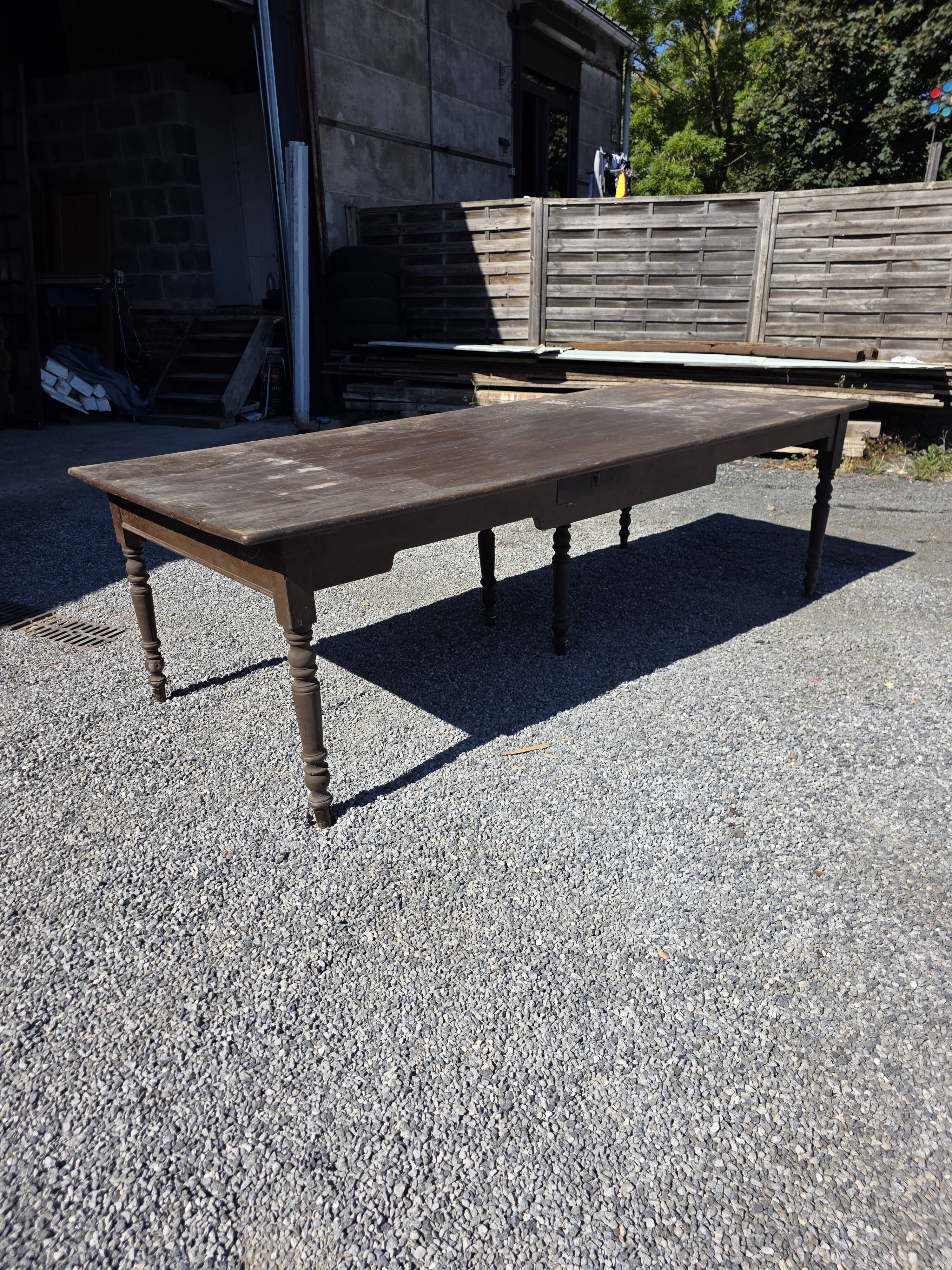 Table de ferme ancienne XXL , 268 × 110cm
