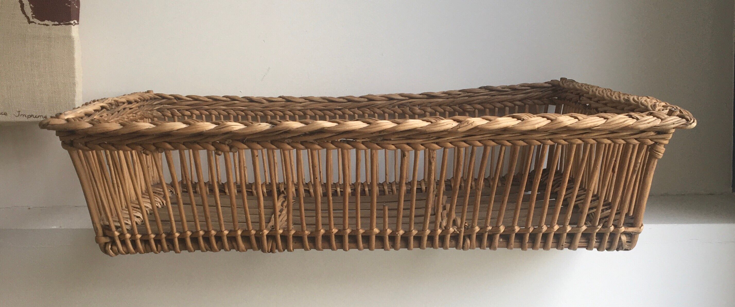 Rectangular wicker flat basket