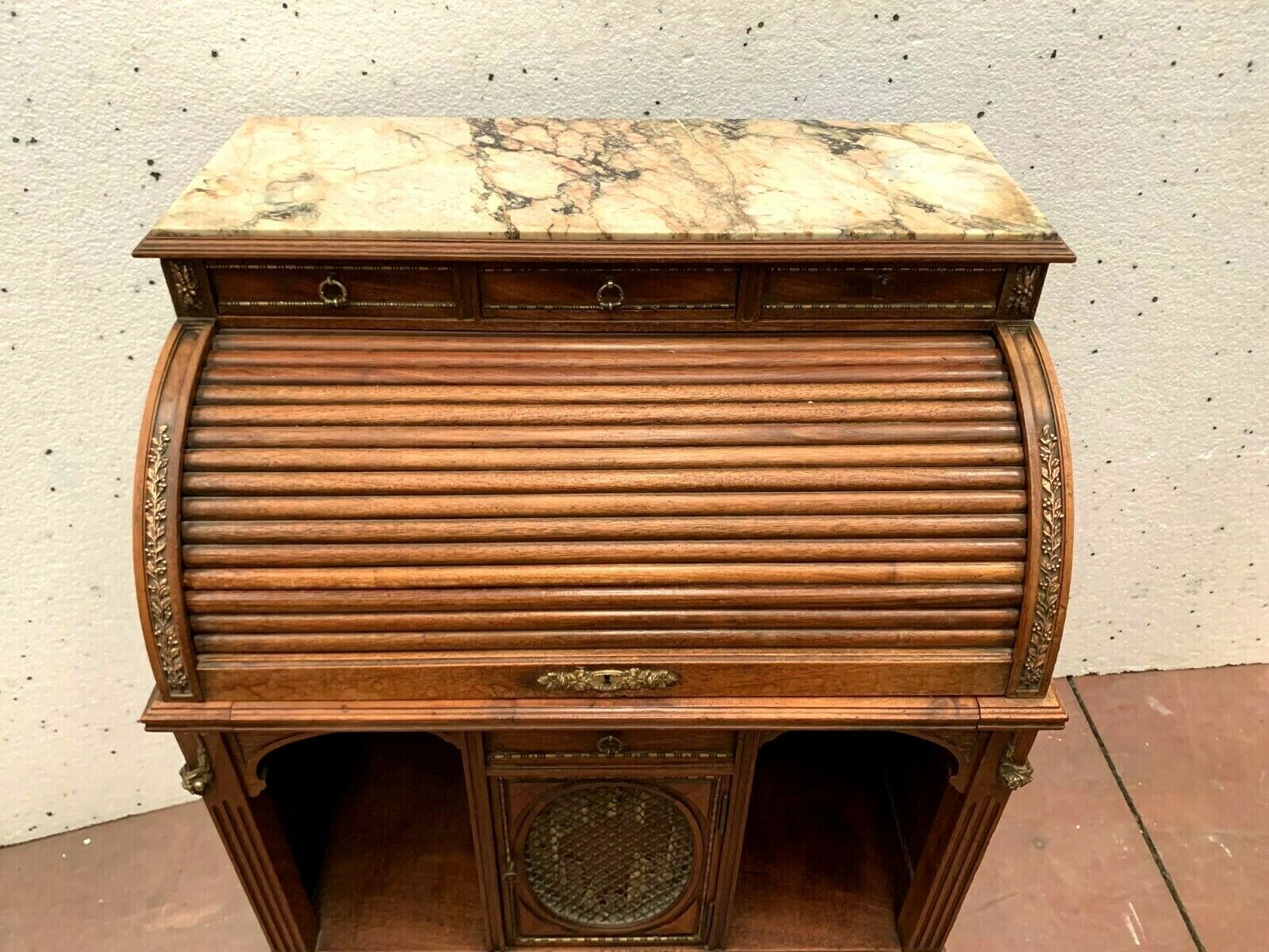20th century walnut cylinder lady's desk