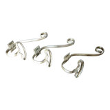 Series of 3 gilded metal hooks 40s 50s