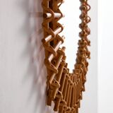 Miroir encadré en rotin et canne