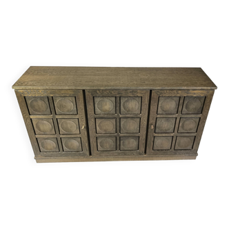 Graphical brutalist credenza, 1970s