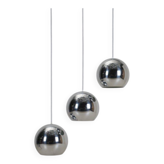 Set of 3 original Louis Poulsen / Verner Panton “Topan” pendant lamps / mid-century Danish modern design / 1960s / 1970s