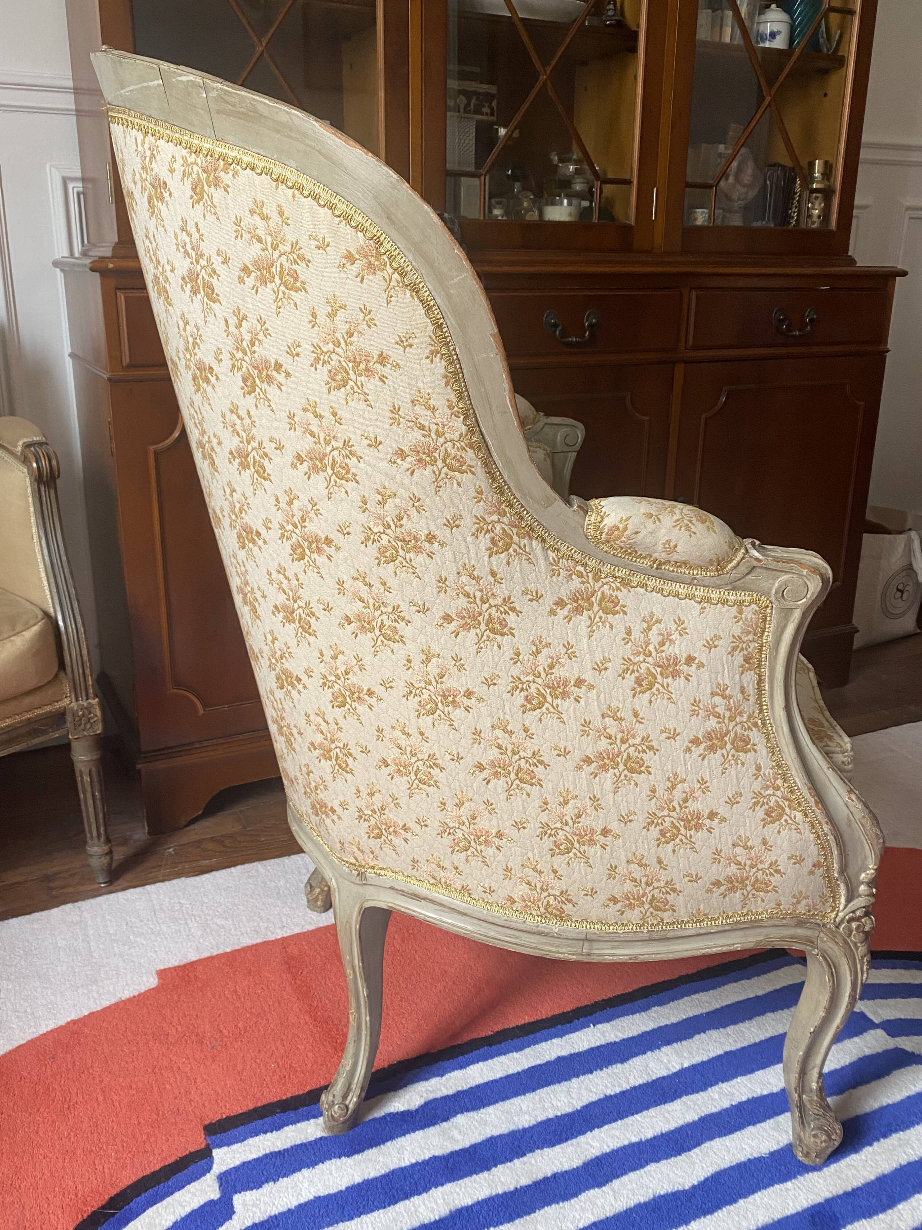 Bergère fauteuil de style Louis XV