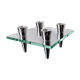 Square glass candleholder, 4 flames, denmark, 1970