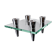 Square glass candleholder, 4 flames, denmark, 1970