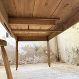 Beech and pine farmhouse table with spindle legs 170 cm