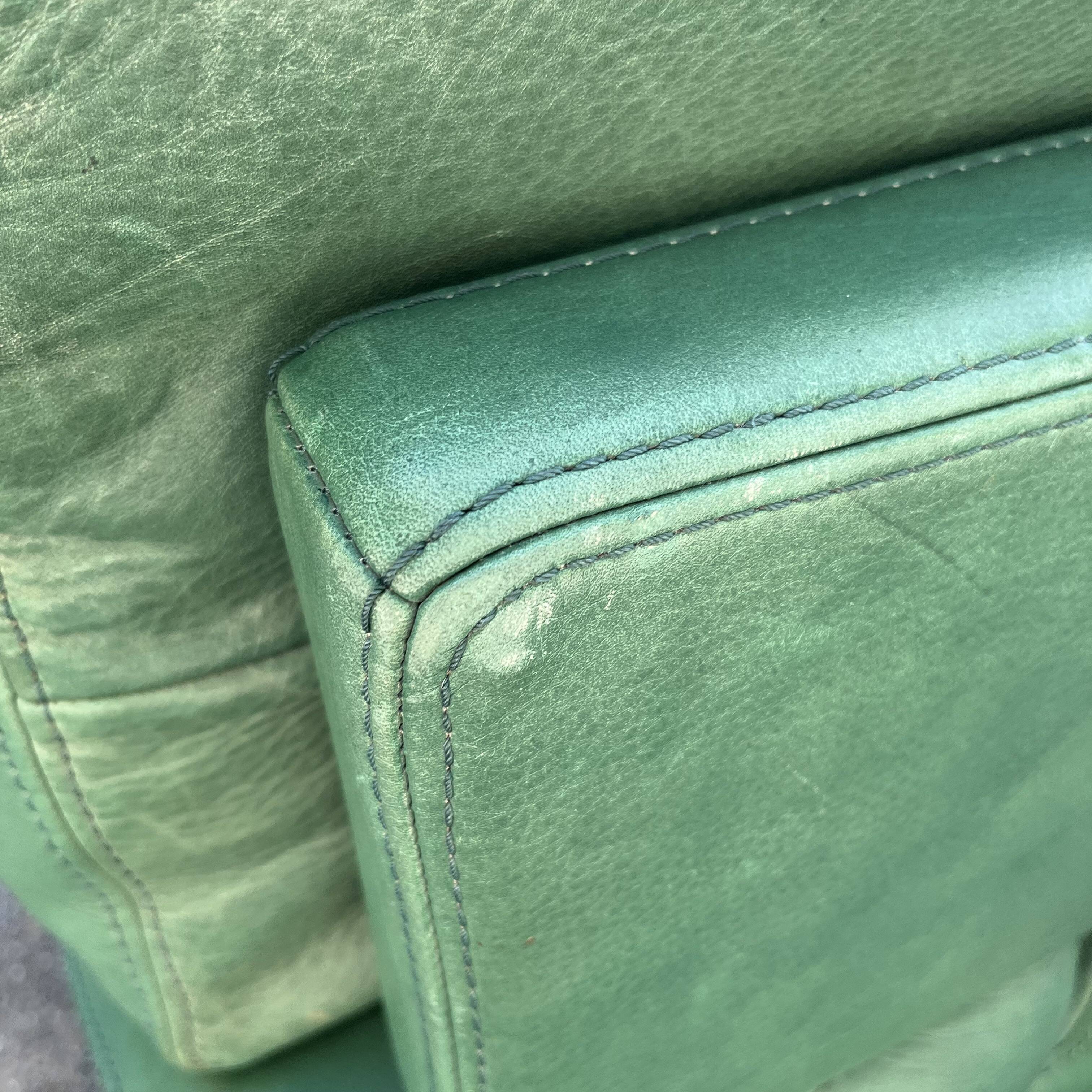Roche Bobois living room green leather made in Italy