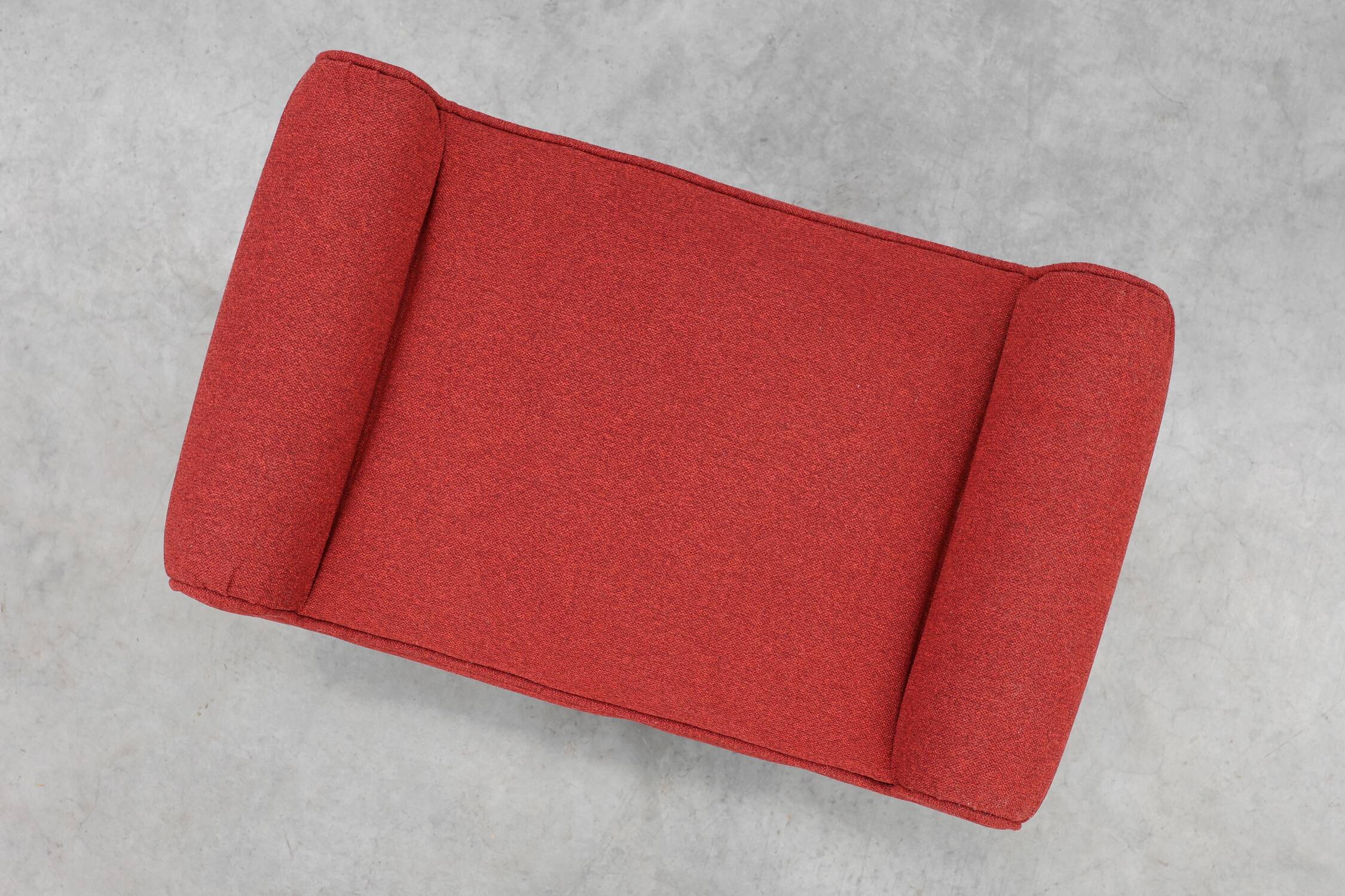 Art Deco Red Reupholstered Stool, Belgium ca. 1920