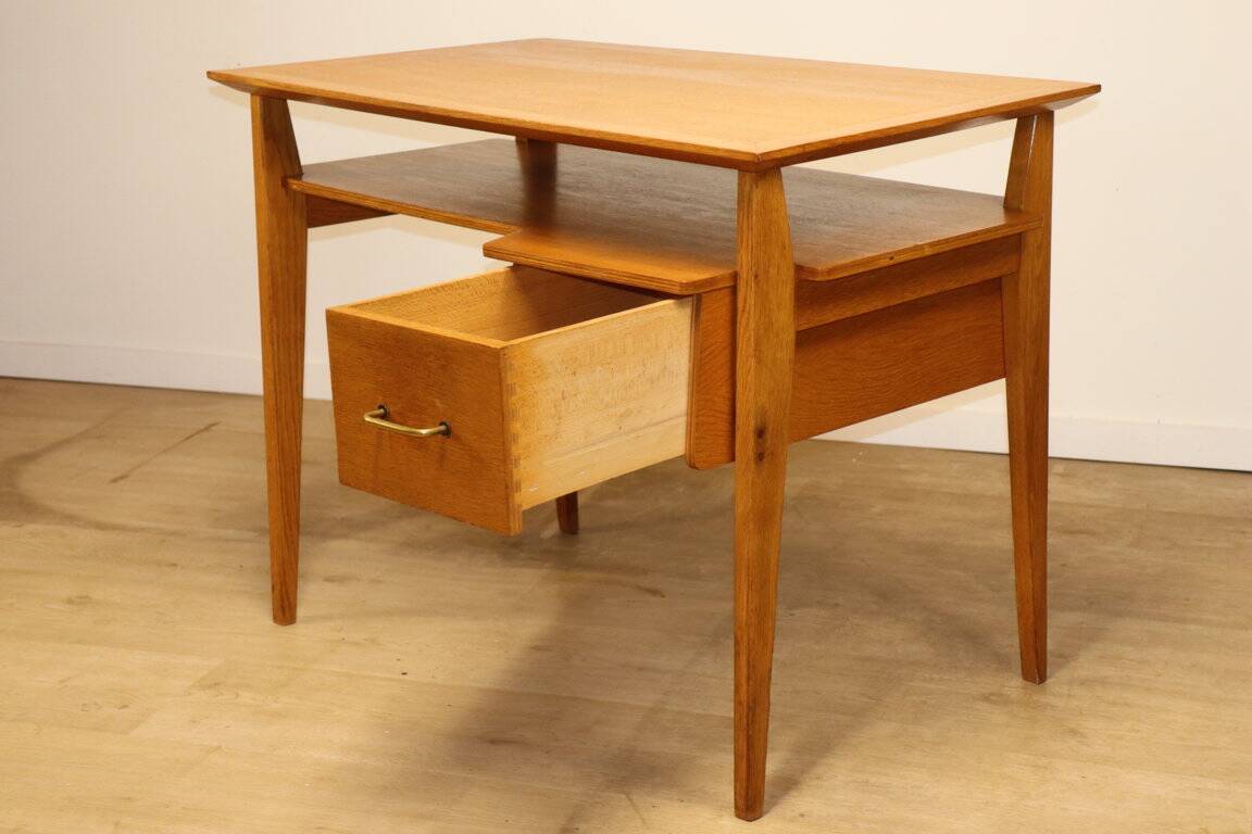 Vintage desk by Roger Landault in oak, 1950