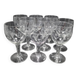 Set of 9 stemmed glasses