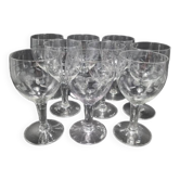 Set of 9 stemmed glasses