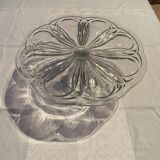 Pie dish and bubbled glass cakes on foot in excellent condition
