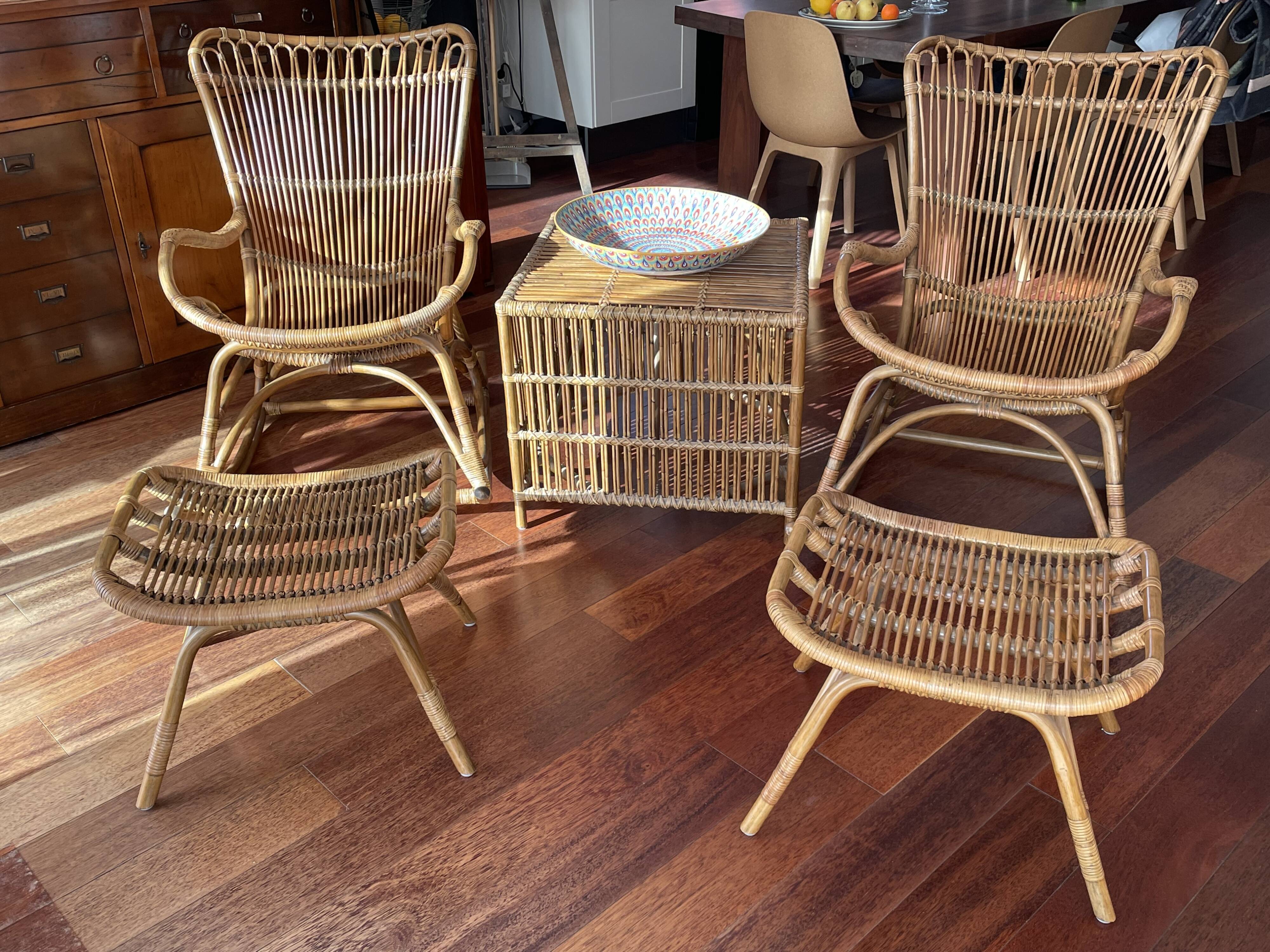 Rocking Chair, footrest, coffee table Sika Design Original