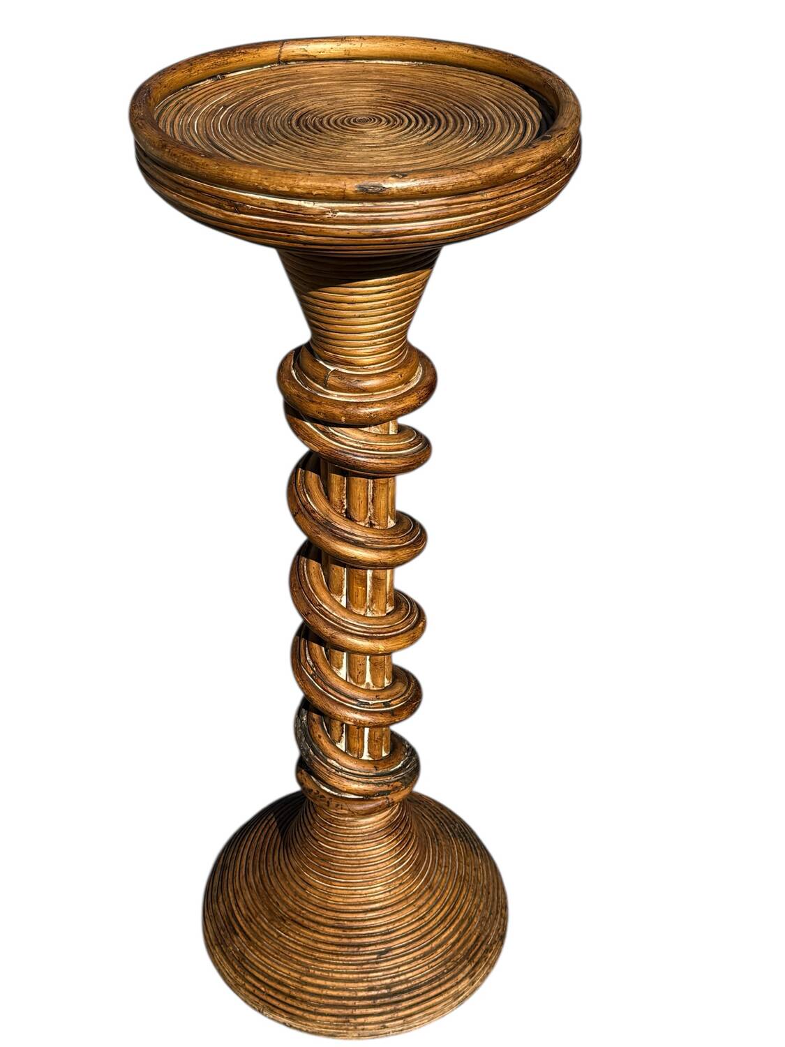 Twisted Rattan Column from the 60s Italy