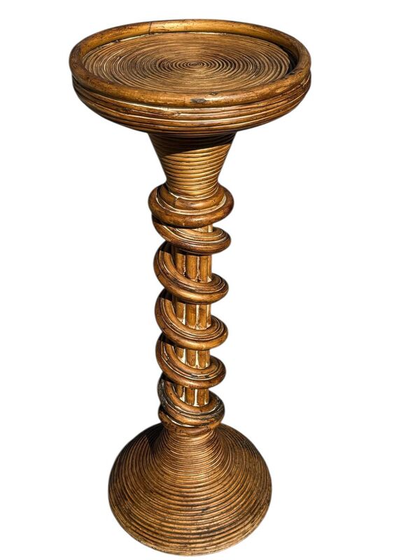 Colonne torsadée en Rotin des années 60 Italie