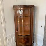 Louis XV display case with wood veneer