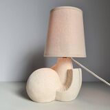 Albert Tormos style sculpture lamp in white stone / 60s / art / artisanal work / Mid-Century / France / 20th century