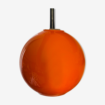 Suspension boule en opaline orange