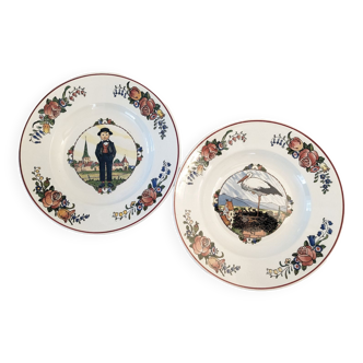 Assiettes creuses rondes Sarreguemines Hansi annales