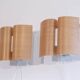 Pair of Scandinavian wooden wall lights 1970