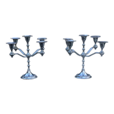 Two antique metal candelabra chandeliers