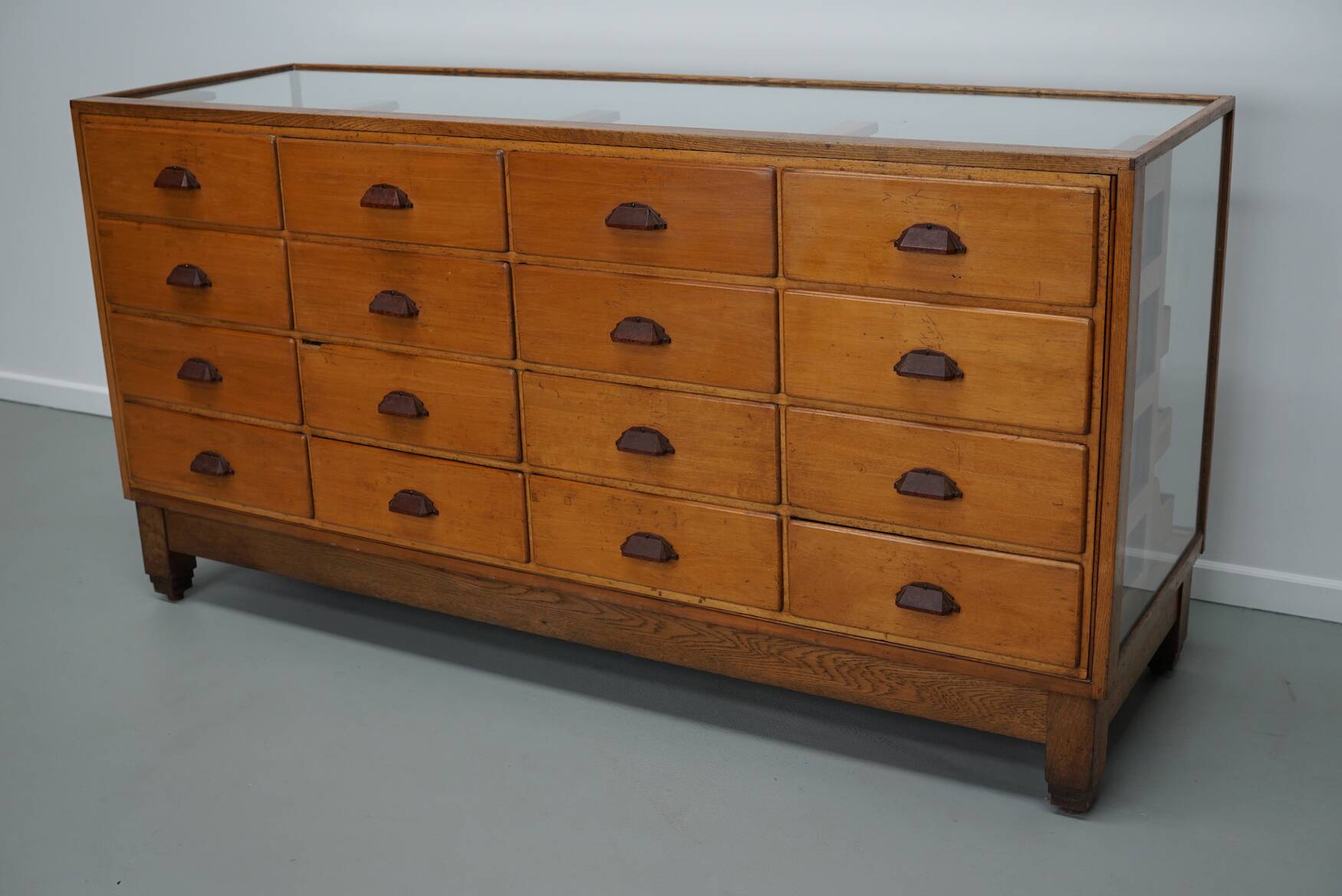 Antique British Maple & Oak Haberdashery Cabinet or Shop Counter, 1920/30s