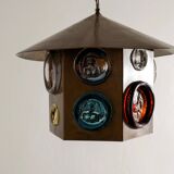 Swedish Mid Century Copper & Glass Ceiling Pendant by Erik Höglund, 1960s