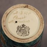 Earthenware vase decorated with fish signed Monaco Cerart