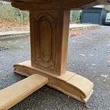 Restored 19th century solid oak monastery dining table, 215cm